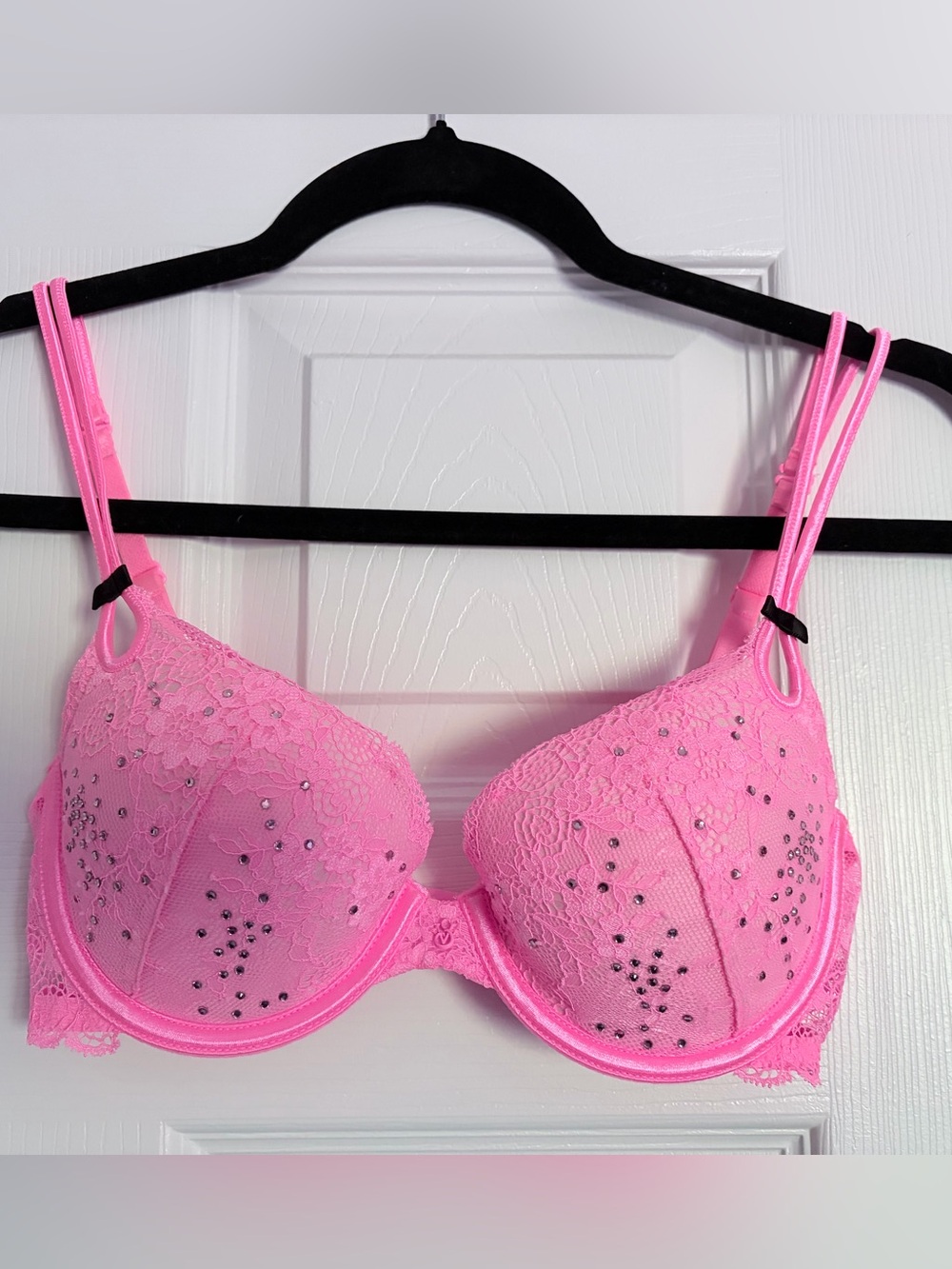 Victoria's Secret Sexy Little Things - Pink Lace Underwire Bra with Rhinestones